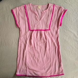 Crewcuts Girls Swim Cover-Up Pink Crinkle Dress Magenta Fringe M